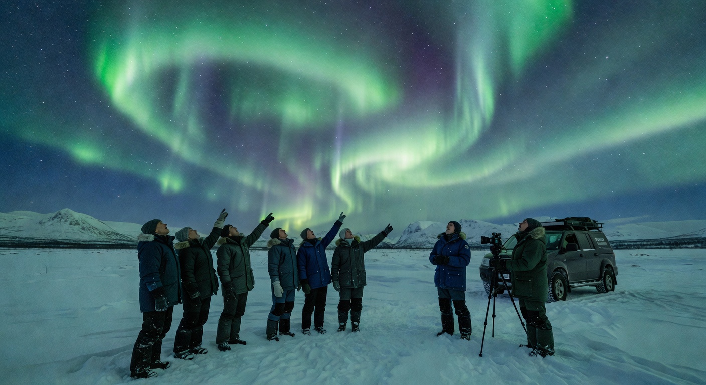 Northern Lights viewing tour in Finnish Lapland